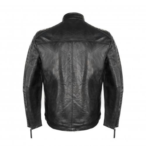 Leather jacket with embossed detail NAVAR model