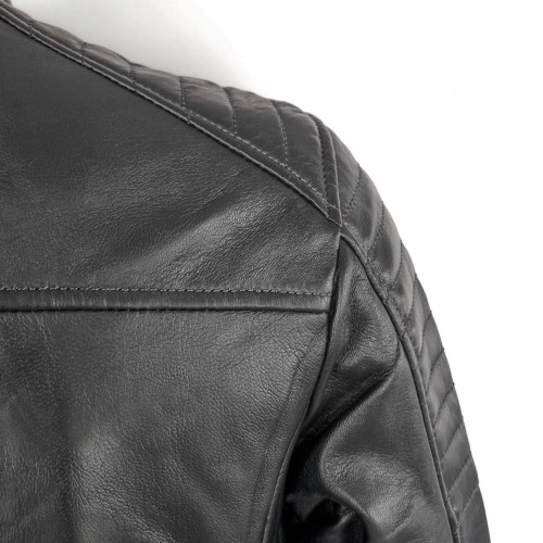 Leather jacket with embossed detail NAVAR model