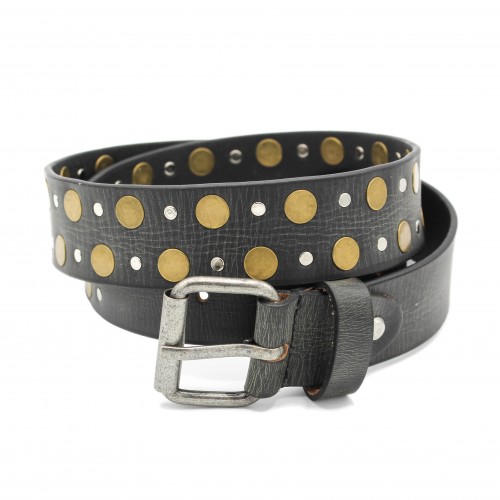 Leather belt with studs 39 mm