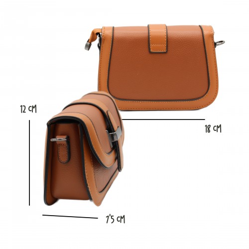 Leather shoulder bag with...