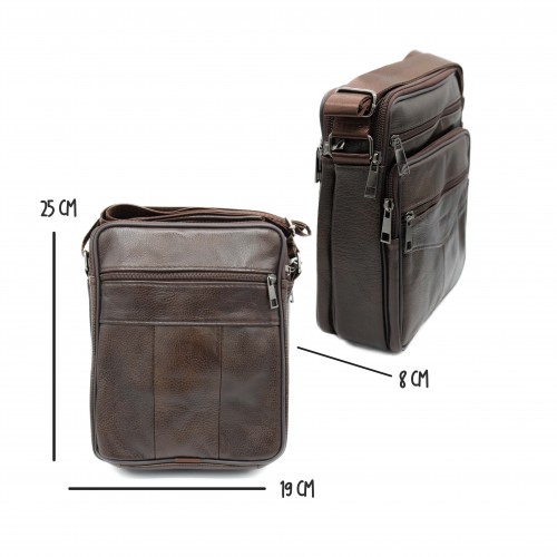 Leather shoulder bag CALATE 25x19x8 cm