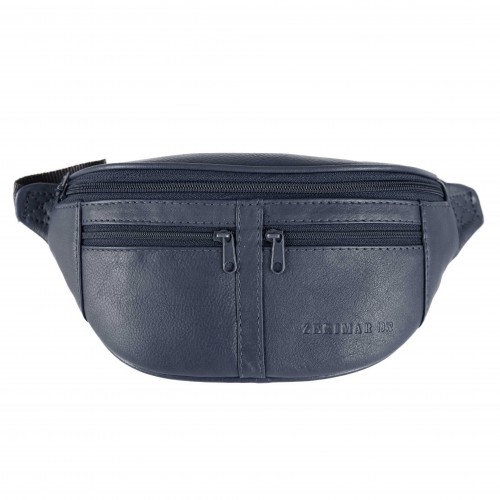 Leather waist bag with...