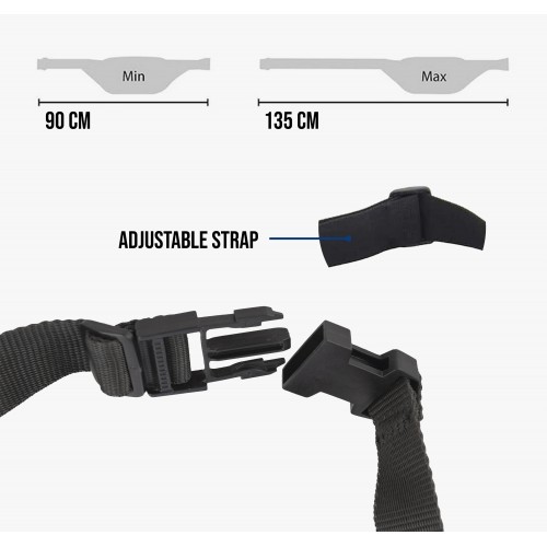 Leather waist bag with several compartments 30x11x7 cm