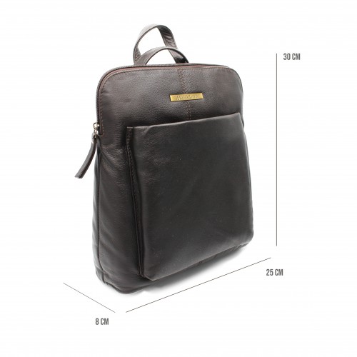 Zipper leather backpack 30x8x25 cm