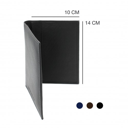 Multi-space leather passport cover wallet 14x10 cm