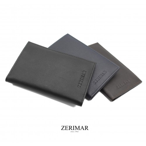 Multi-space leather passport cover wallet 14x10 cm