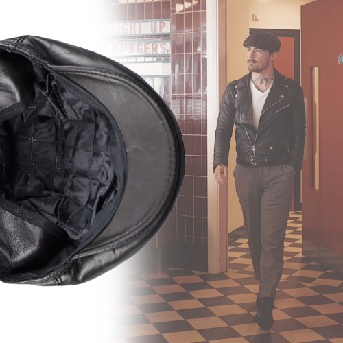 Peaky blinders style leather beret