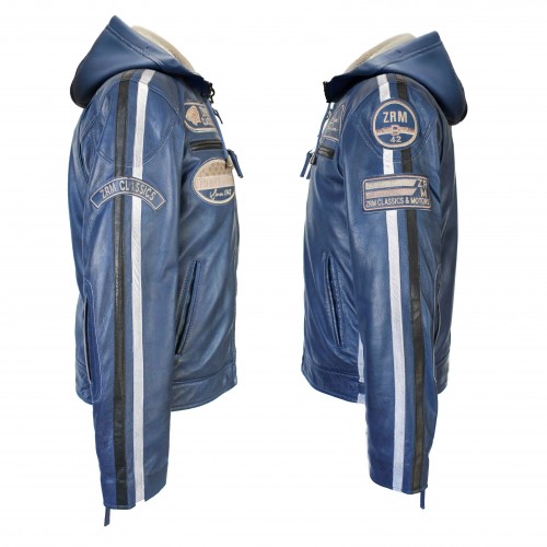 Leather jacket with patches BOLLWO