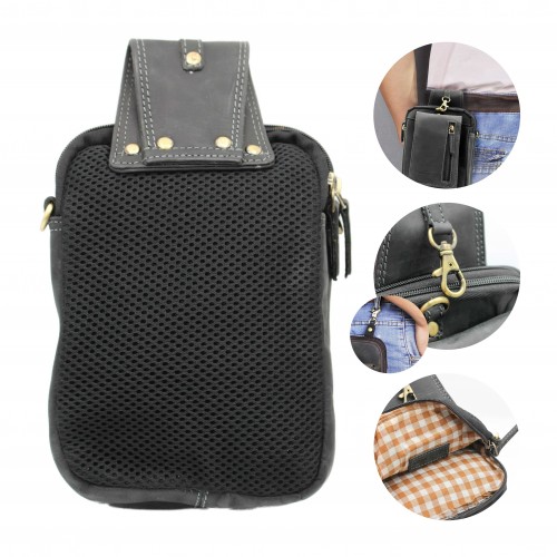Leather shoulder bag CORA 21x15x6 cm