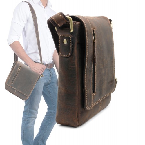 Leather shoulder bag LOSABE 22x20x5 cm