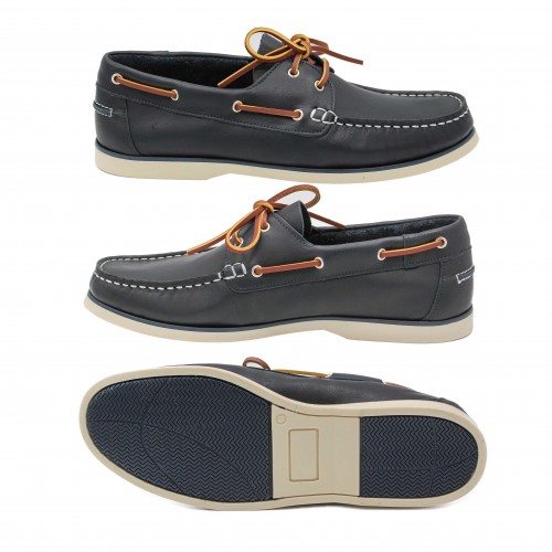 Leather moccasins with laces FIERO model