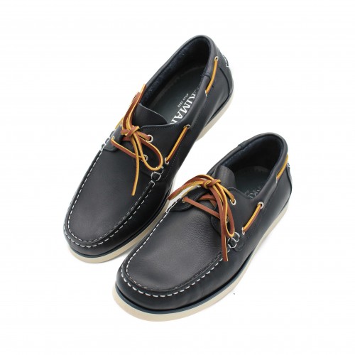 Leather moccasins with laces FIERO model