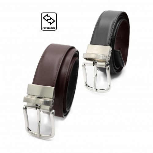 DOUBLO model 32 mm reversible leather belt