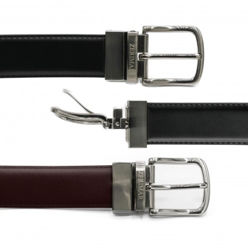 DOUBLO model 32 mm reversible leather belt