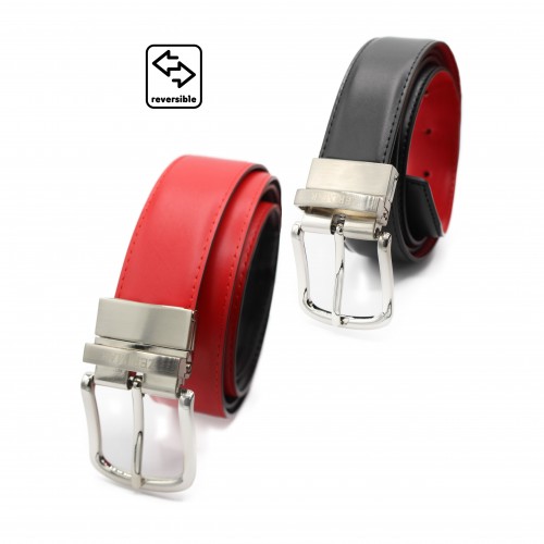DOUBLO model 32 mm reversible leather belt