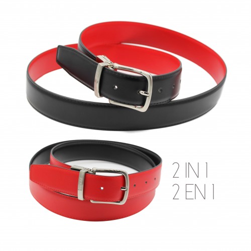 DOUBLO model 32 mm reversible leather belt