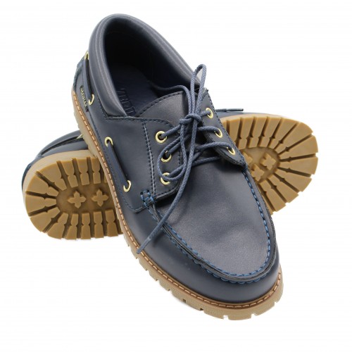 Leather boat shoes with...