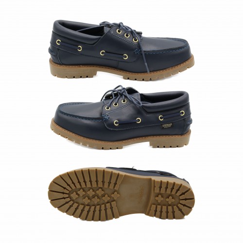 Leather boat shoes with...