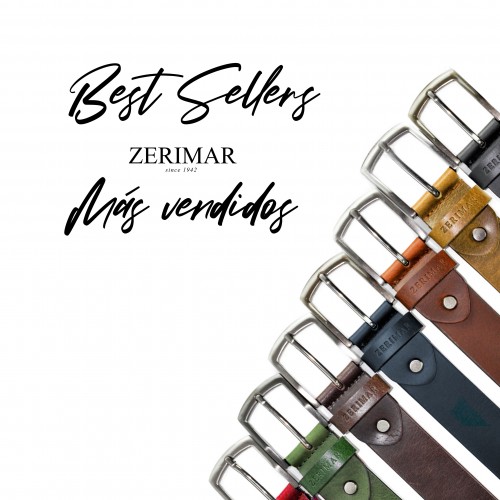 CHICAGO model leather belt 34 mm