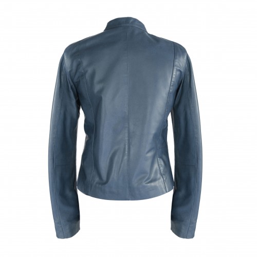 Leather jacket with zipper FAZA model