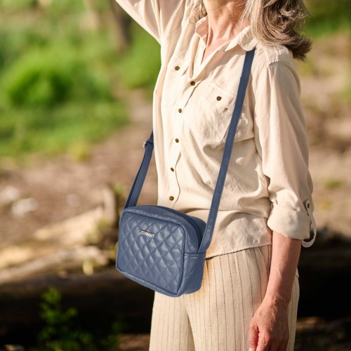 Quilted leather shoulder bag 15x20x6 cm