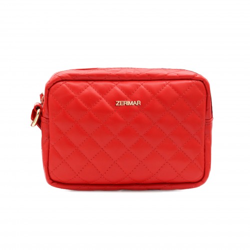 Quilted leather shoulder bag 15x20x6 cm