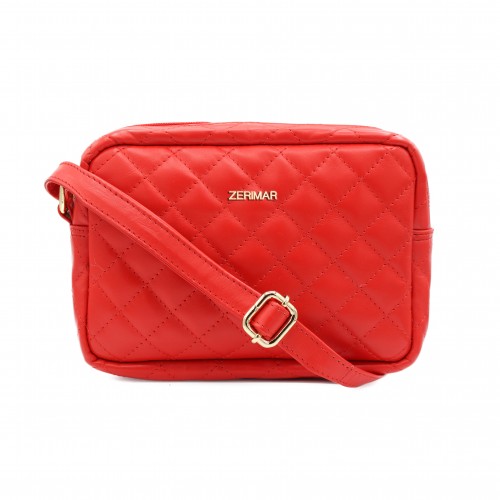 Quilted leather shoulder bag 15x20x6 cm