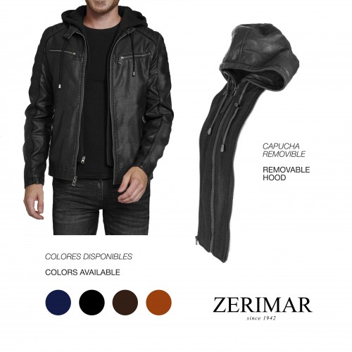 NOTTE leather jacket with removable hood