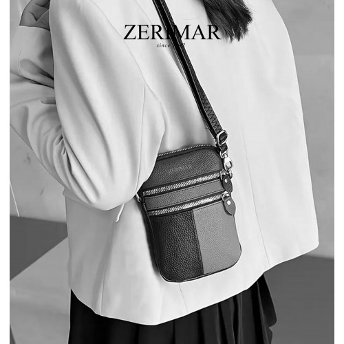 Small leather shoulder bag 19x13x4 cm
