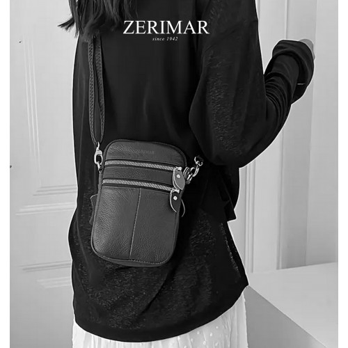 Small leather shoulder bag 19x13x4 cm