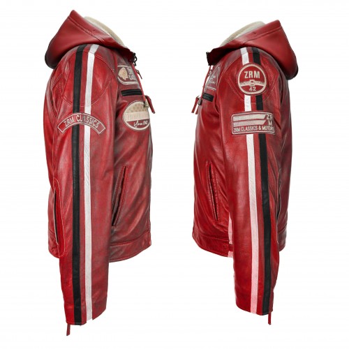 Leather jacket with patches BOLLWO