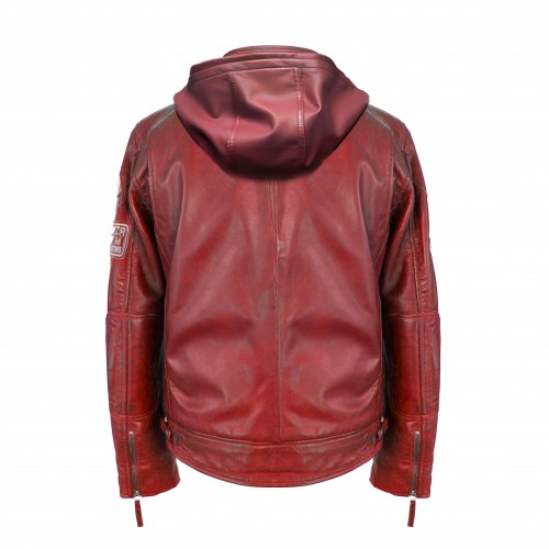 Leather jacket with patches BOLLWO