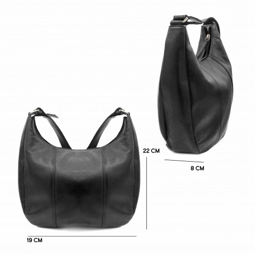 Leather bag with zipper 22x19x8 cm MINE