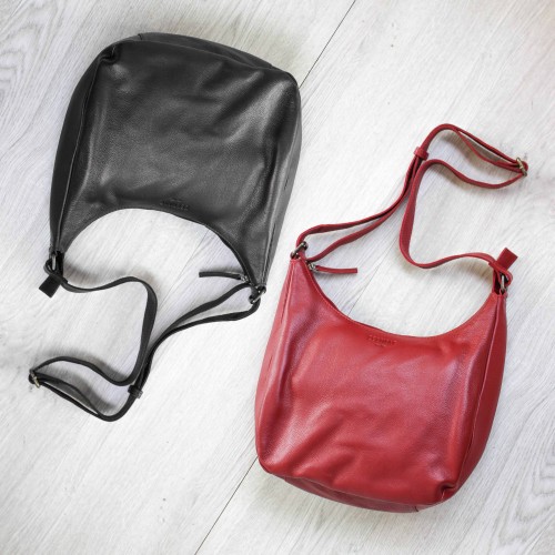 Leather bag with zipper 22x19x8 cm MINE