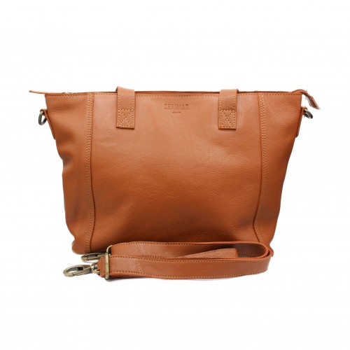 Leather bag with zipper and...