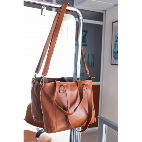 Leather bag with zipper and double handle 27x40x12 cm YOURS