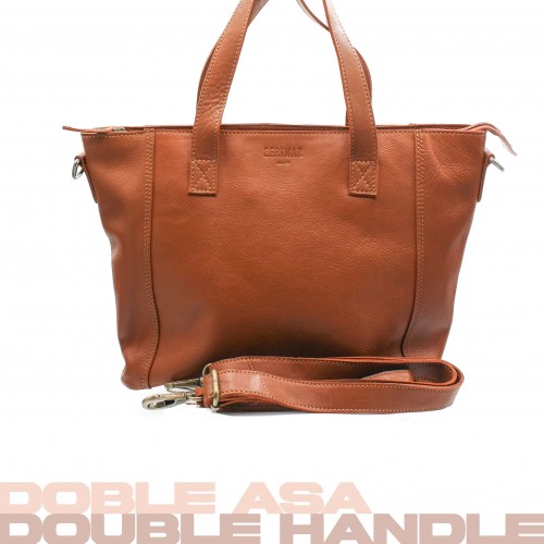 Leather bag with zipper and double handle 27x40x12 cm YOURS