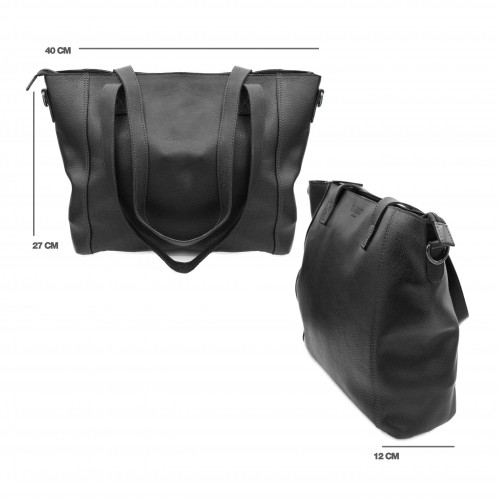 Leather bag with zipper and double handle 27x40x12 cm YOURS
