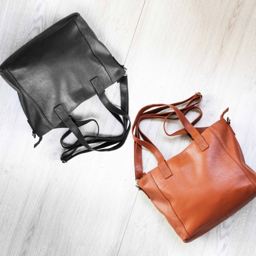 Leather bag with zipper and double handle 27x40x12 cm YOURS