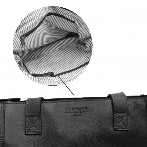 Leather bag with zipper and double handle 27x40x12 cm YOURS