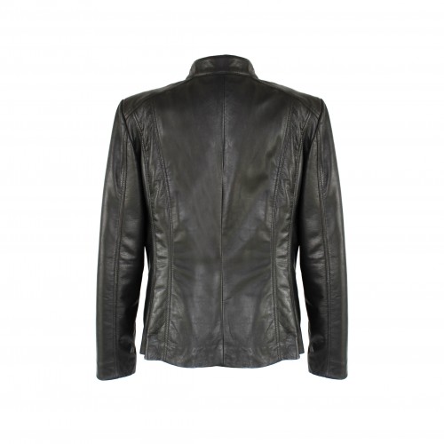 Leather jacket with zipper Plus sizes - ODISEY