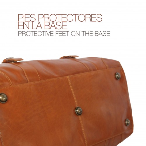 Large leather travel bag 28x49x24 cm DECOX