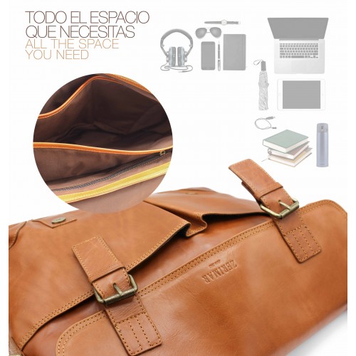 Multi-space leather briefcase 29x43x9 cm ROBE