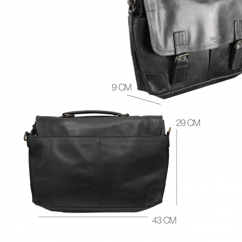 Multi-space leather briefcase 29x43x9 cm ROBE