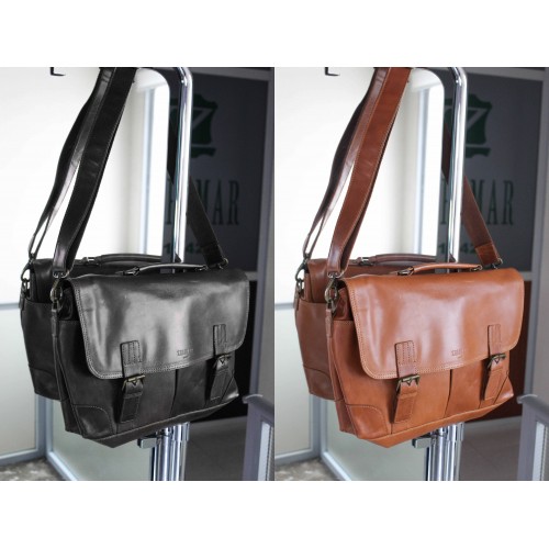 Multi-space leather briefcase 29x43x9 cm ROBE