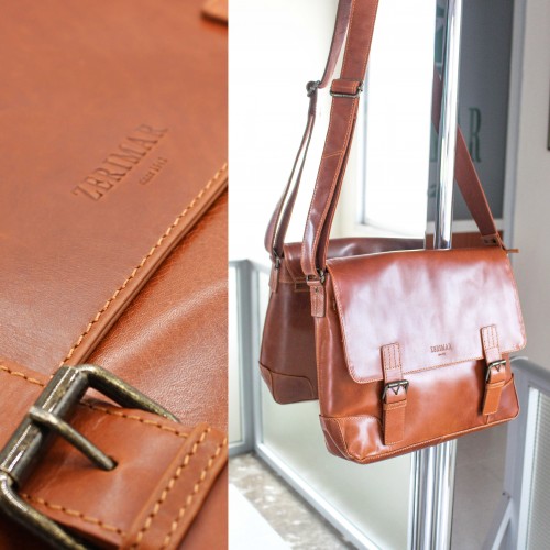 Multi-space leather briefcase 28x40x7 cm REDUCTIO