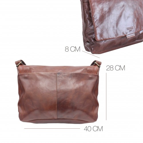 Multi-space leather briefcase 28x40x8 cm LOCRA