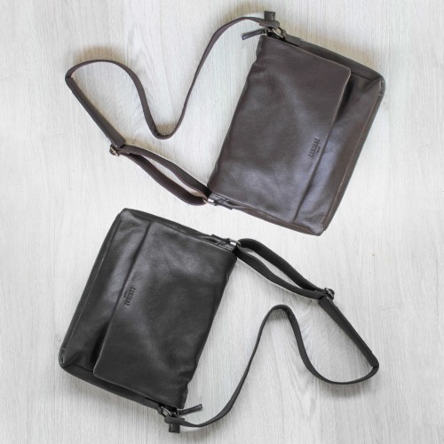 Multi-space leather briefcase 26x36x6 cm VALS