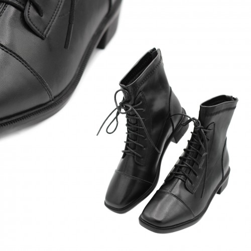 Square toe lace-up boots model LIBBY