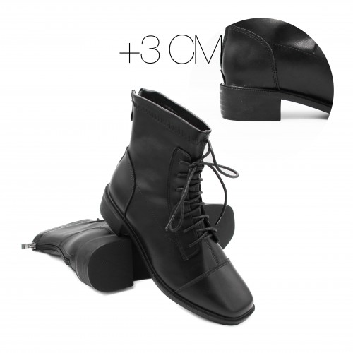 Square toe lace-up boots model LIBBY